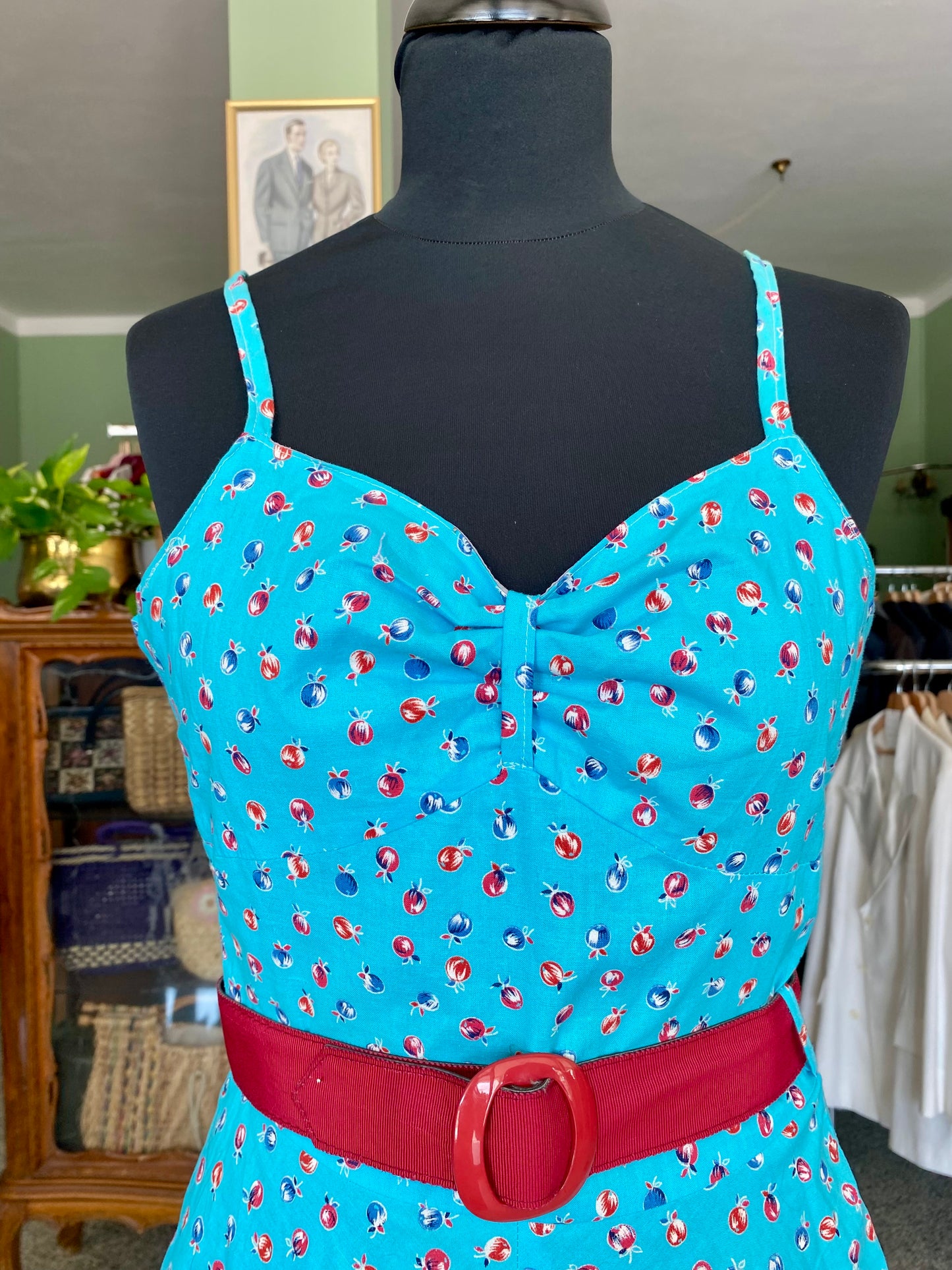 Cherry Bomb – Abito anni '70 in cotone stampato - TG. 36/38