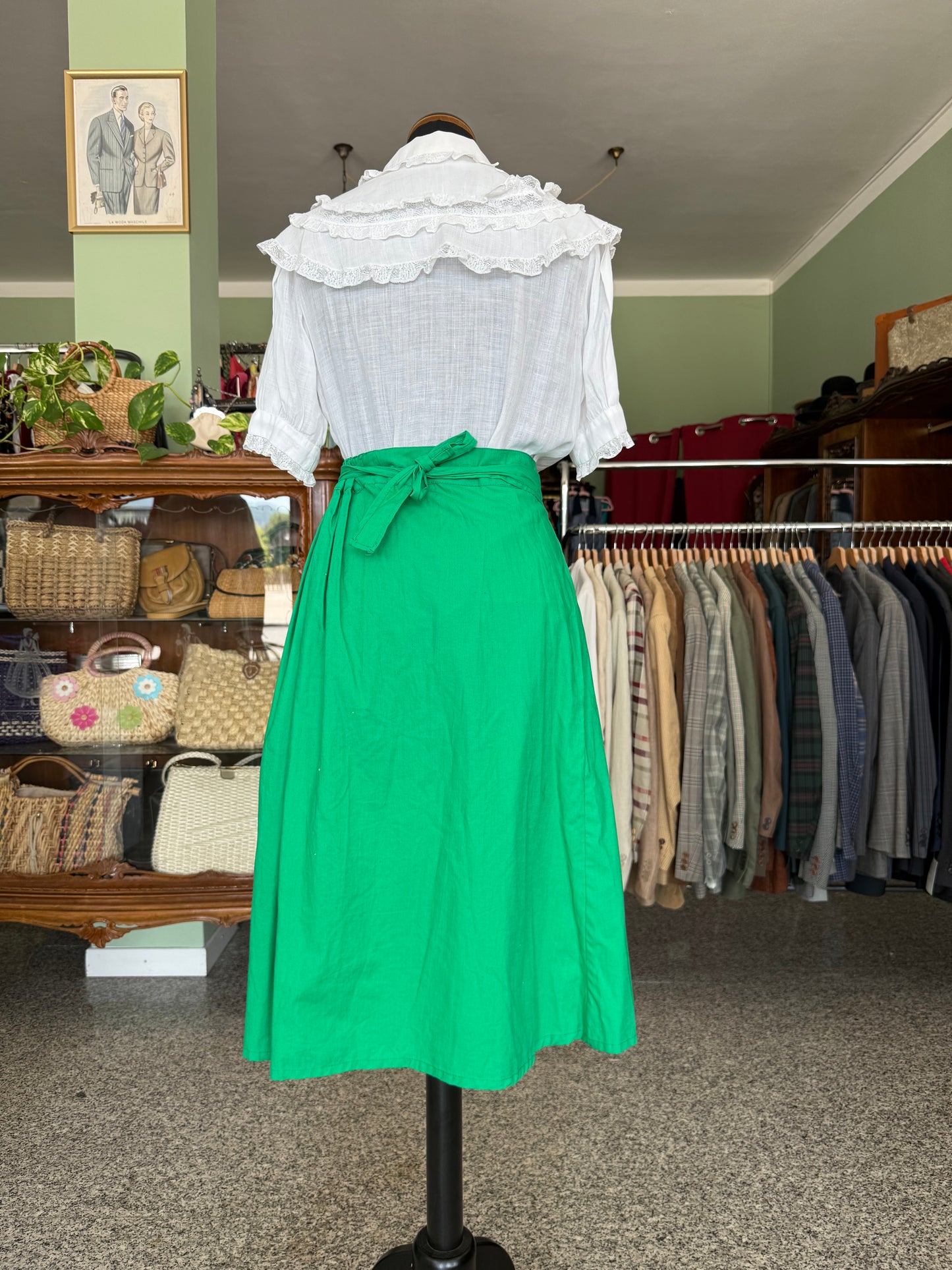 Gonna verde prato stile ‘50s - TG. 50