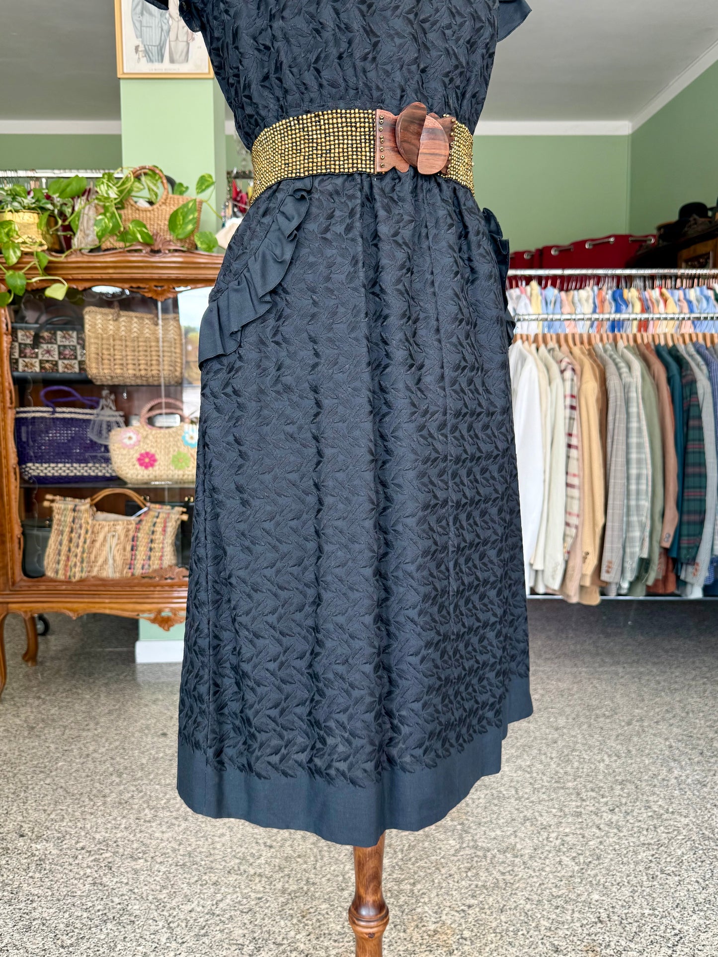 Abito anni ‘60 in broccato di seta e cotone - TG. 44