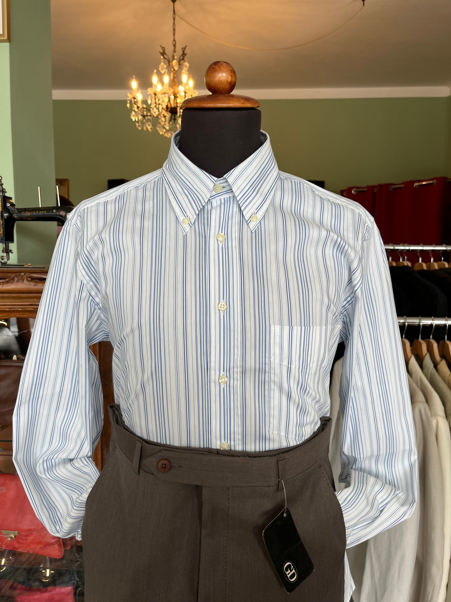 Camicia anni ‘80 bianca e blu tg. M