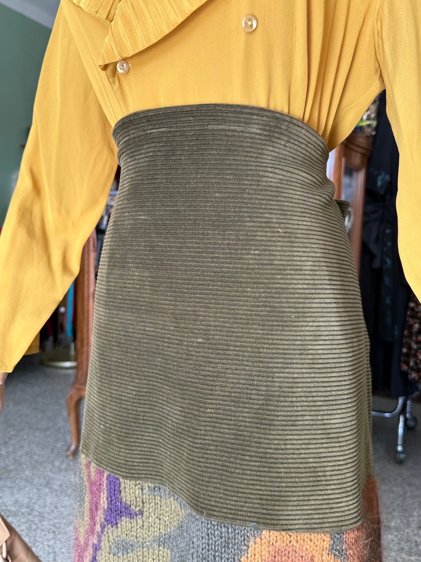 Gonna lunga in lana e velluto - TG. 42 circa