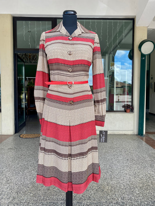 Abito anni ‘70 sartoriale in pura seta - TG. 40