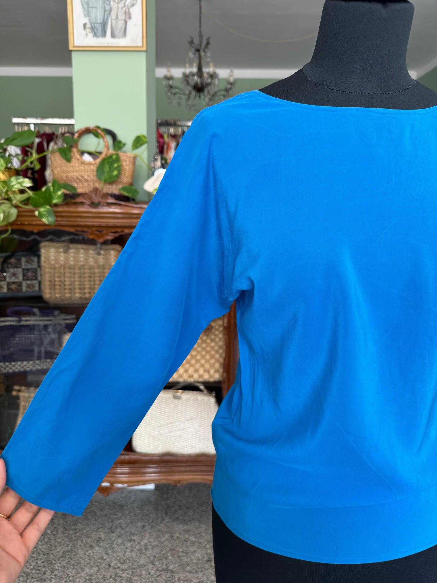 Blusa blu in pura seta - TG. 38