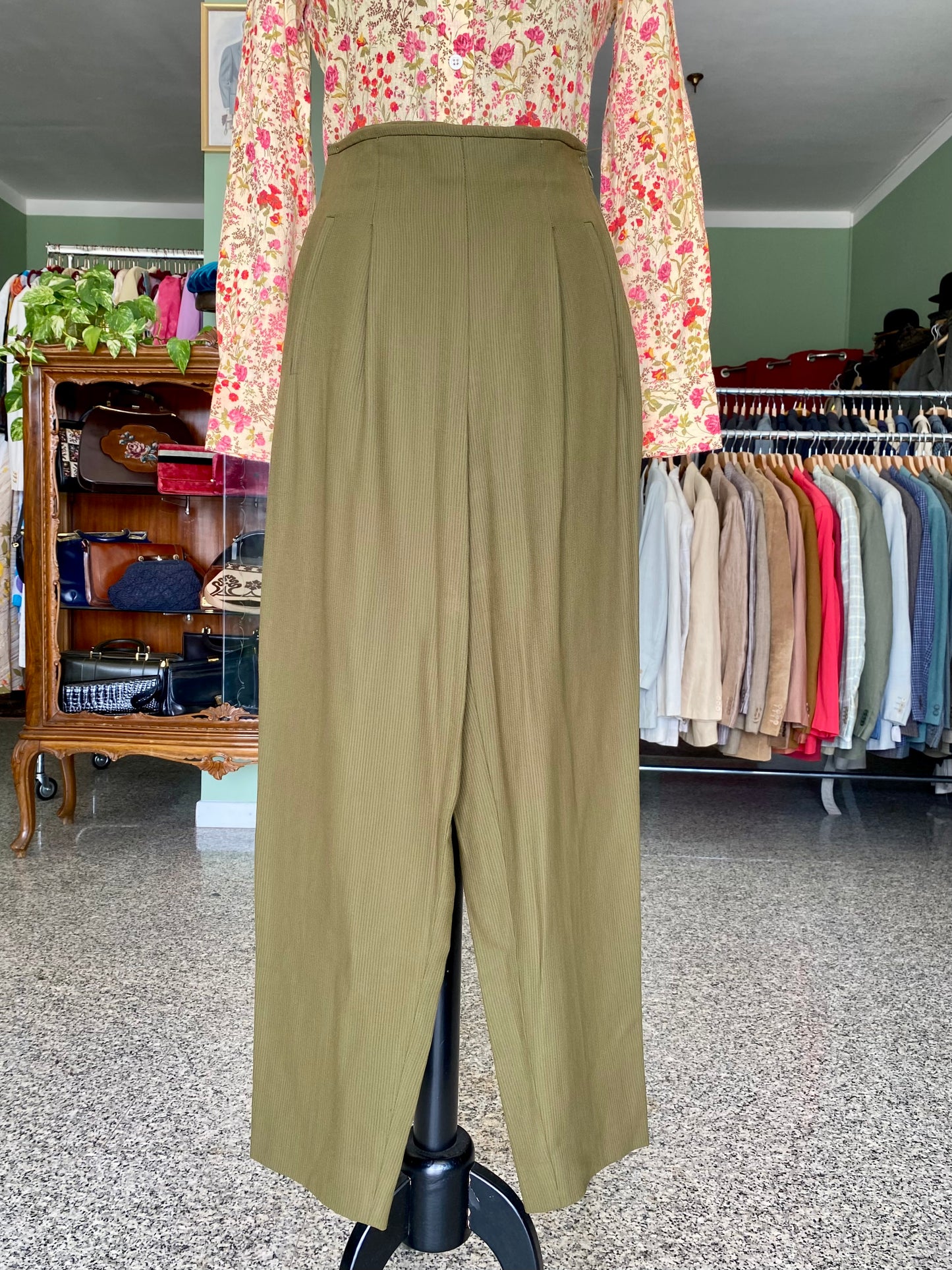 Pantaloni anni ‘80 cachi - TG. 38