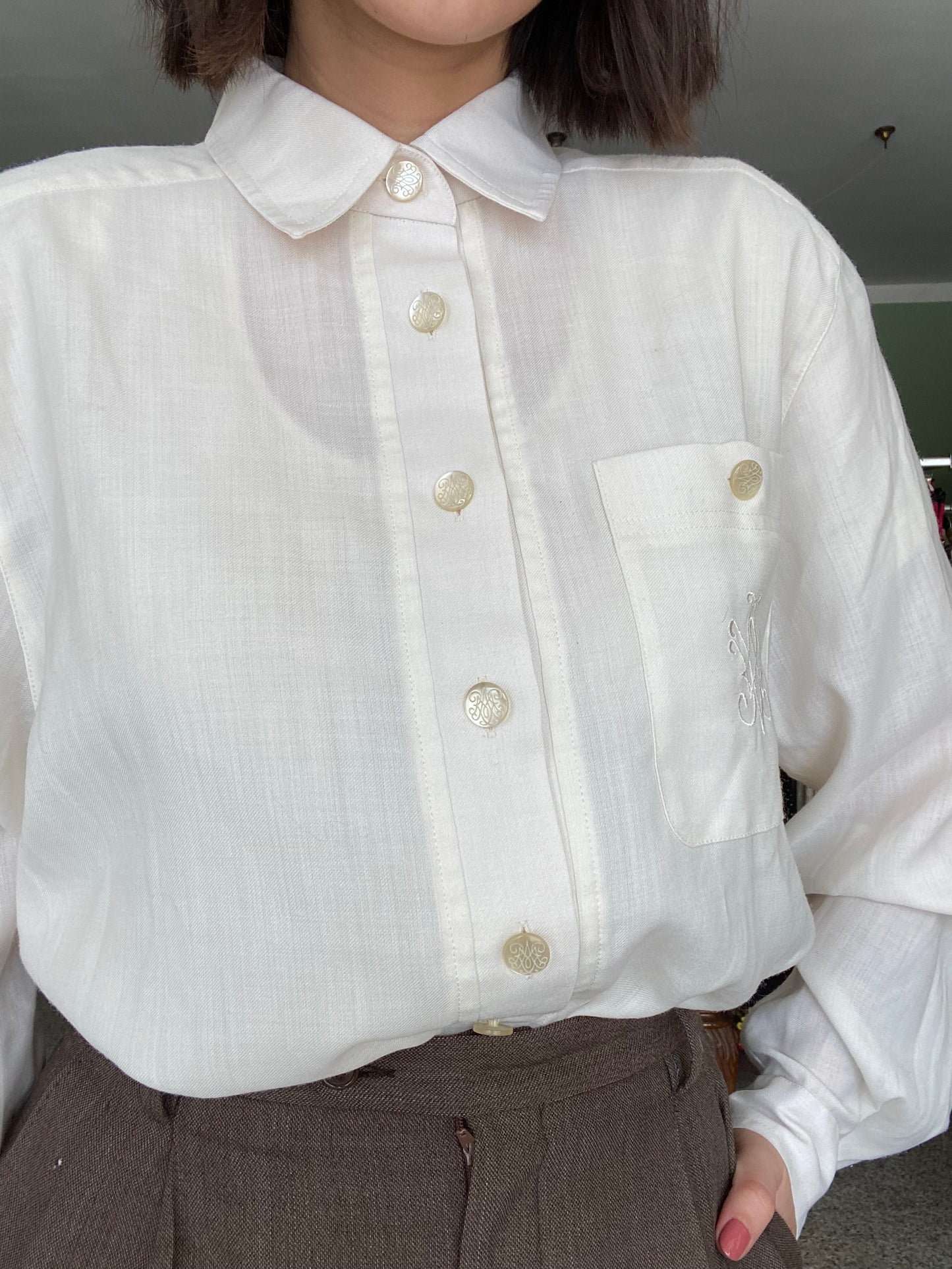 Camicia bianca fresco lana - TG. 46/48/50