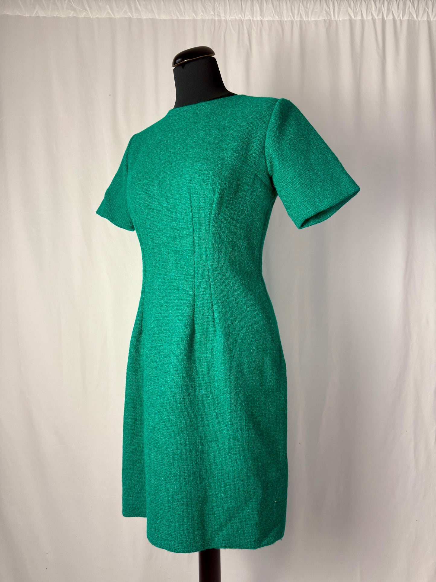 Tailleur giacca + abito in bouclé di lana anni ’60 sartoriale - TG. 40/42