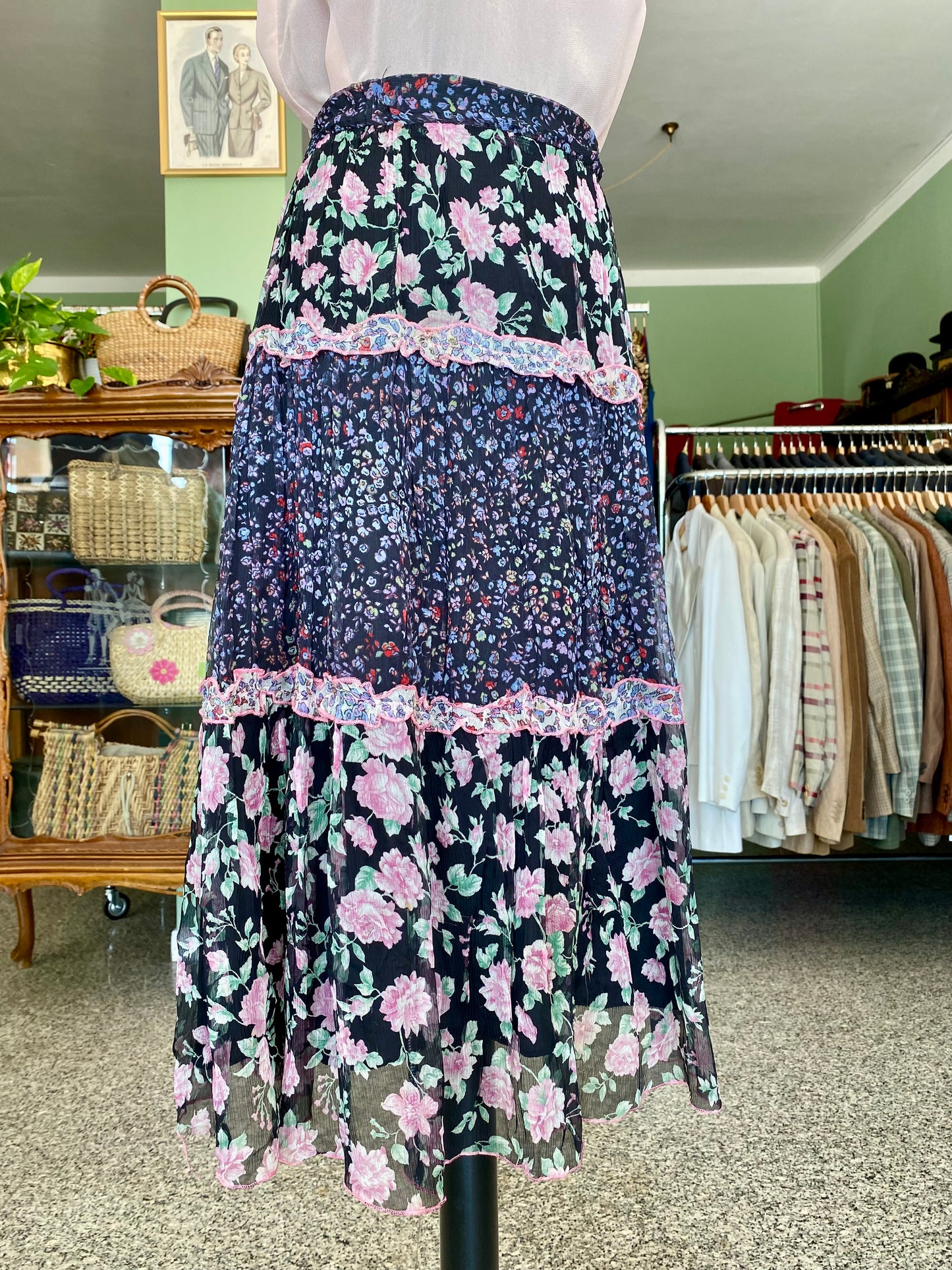 Gonna anni ‘90 in organza di seta - TG. 42/44