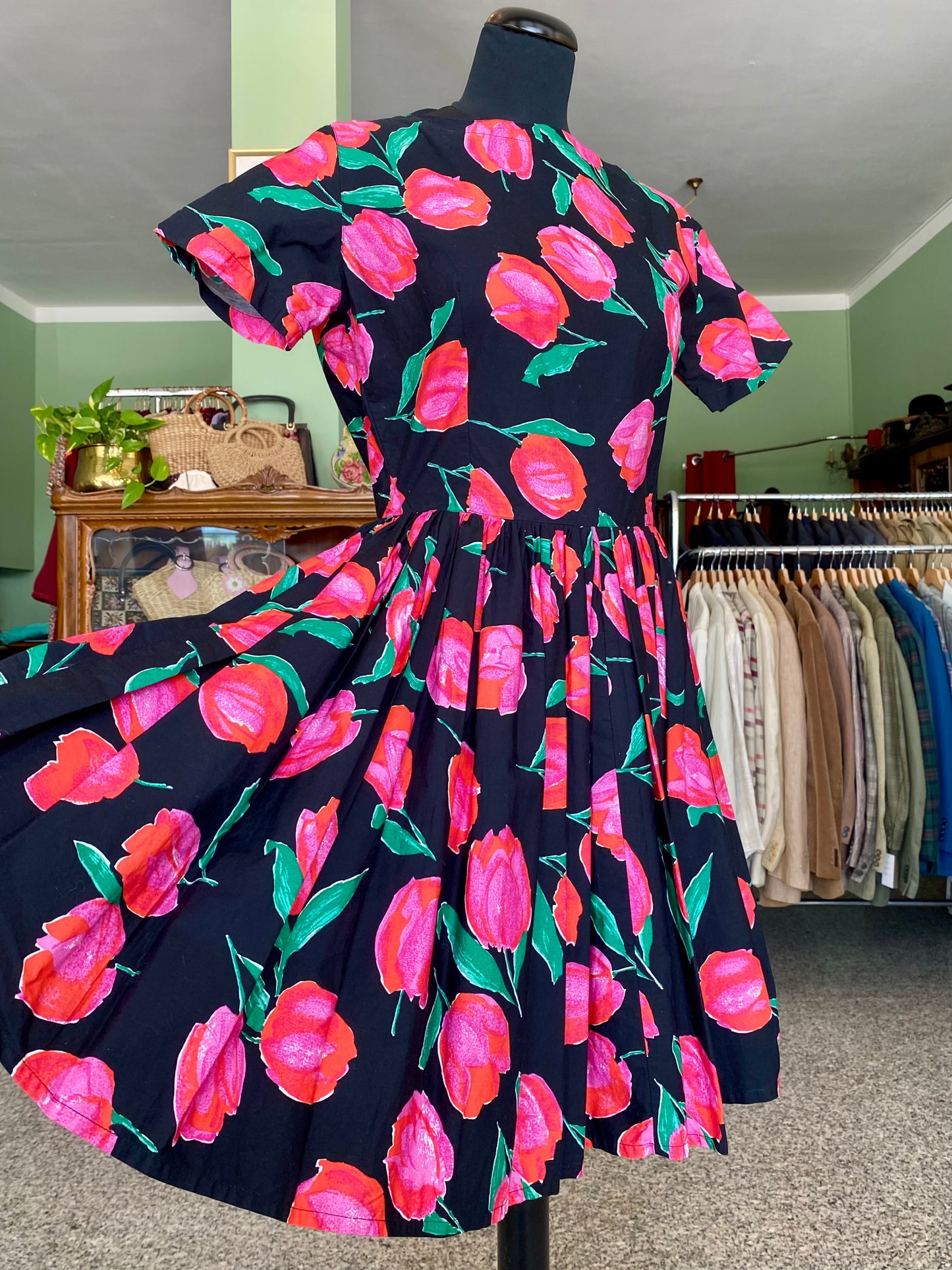 Abito in puro cotone con tulipani - TG. 42