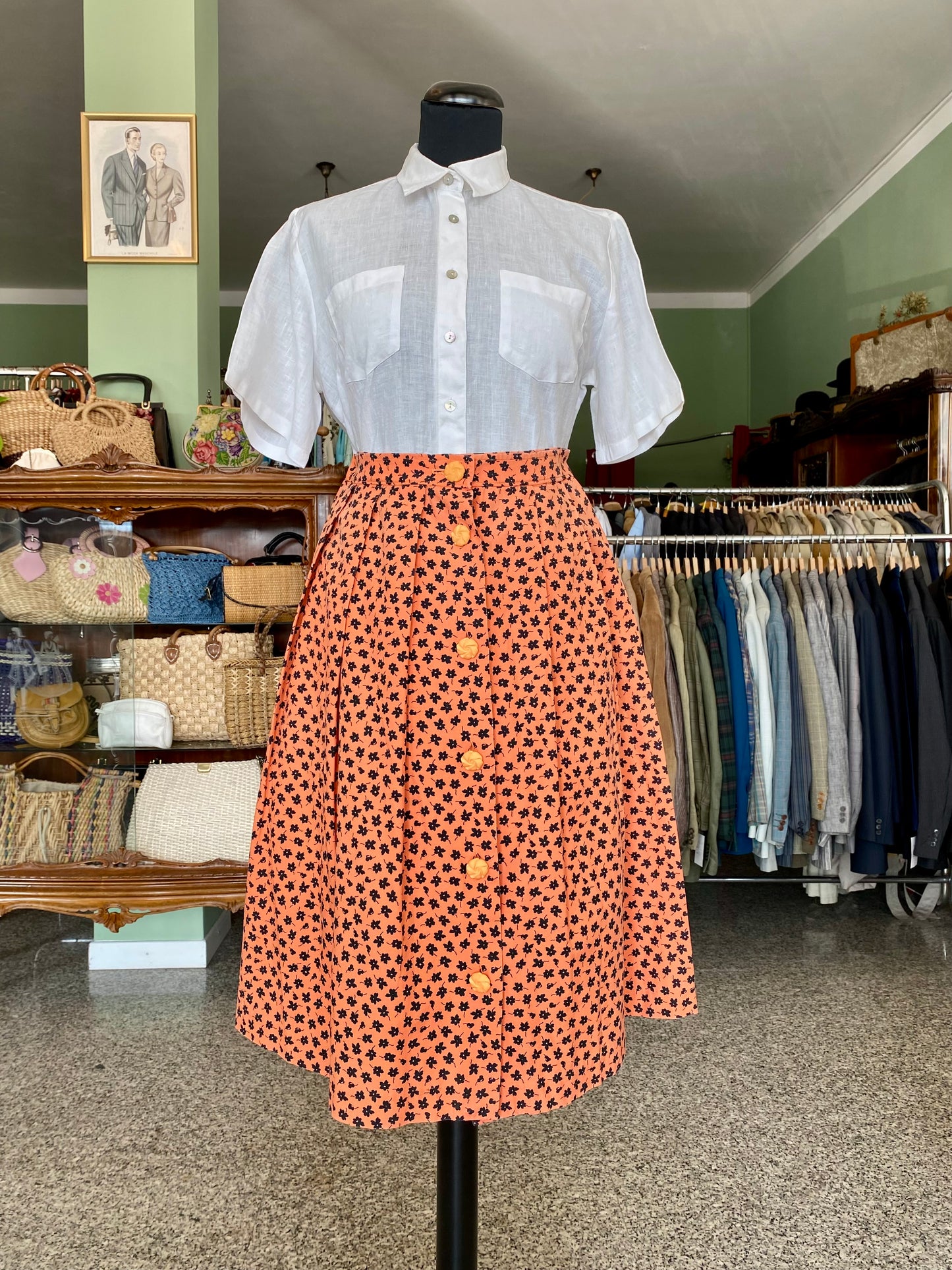 Gonna sartoriale in cotone anni ‘60 - TG. 40/42