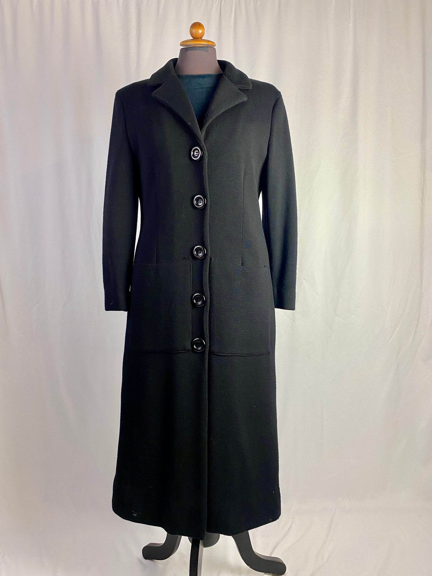 Cappotto in maglia di lana nero- TG. 44 circa