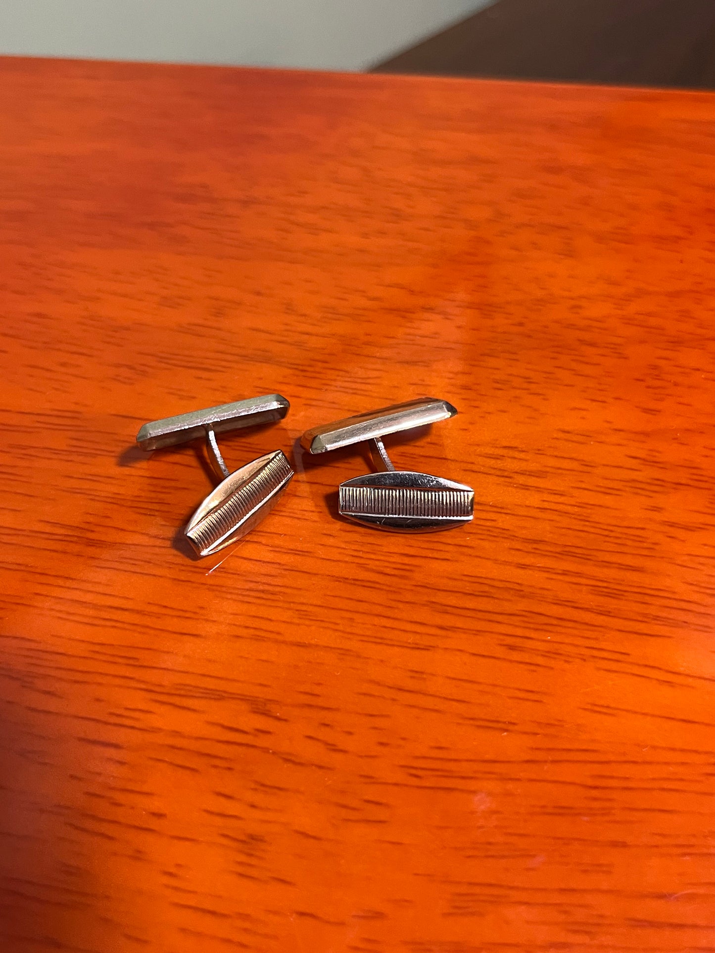 Gemelli argentati rettangolari