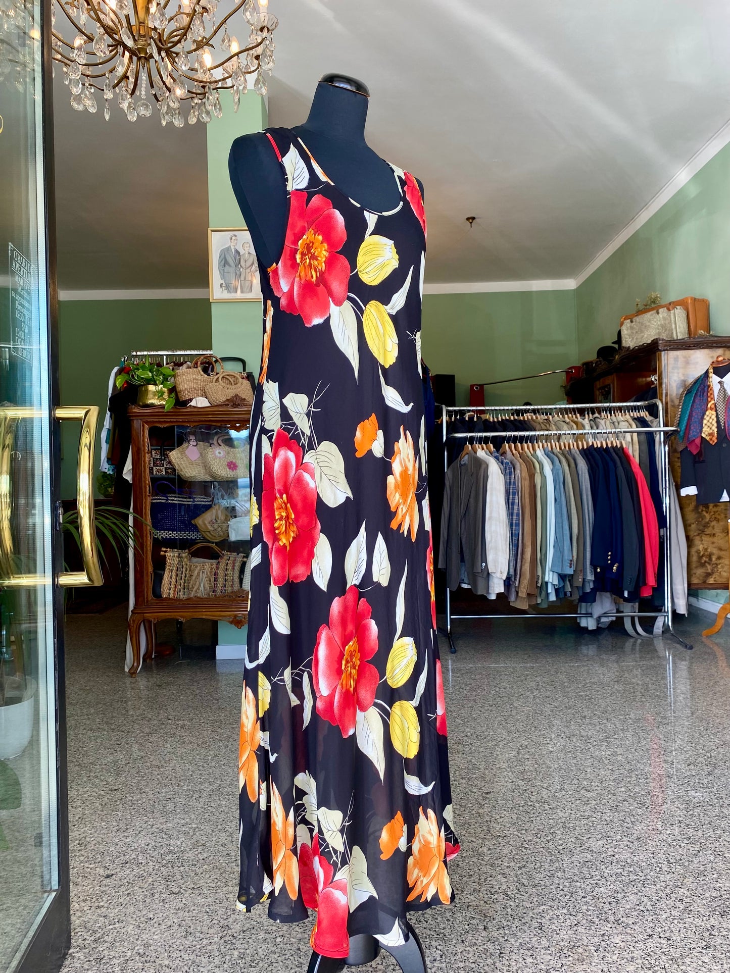 Abito anni ‘90 lungo in georgette - TG. 44/46