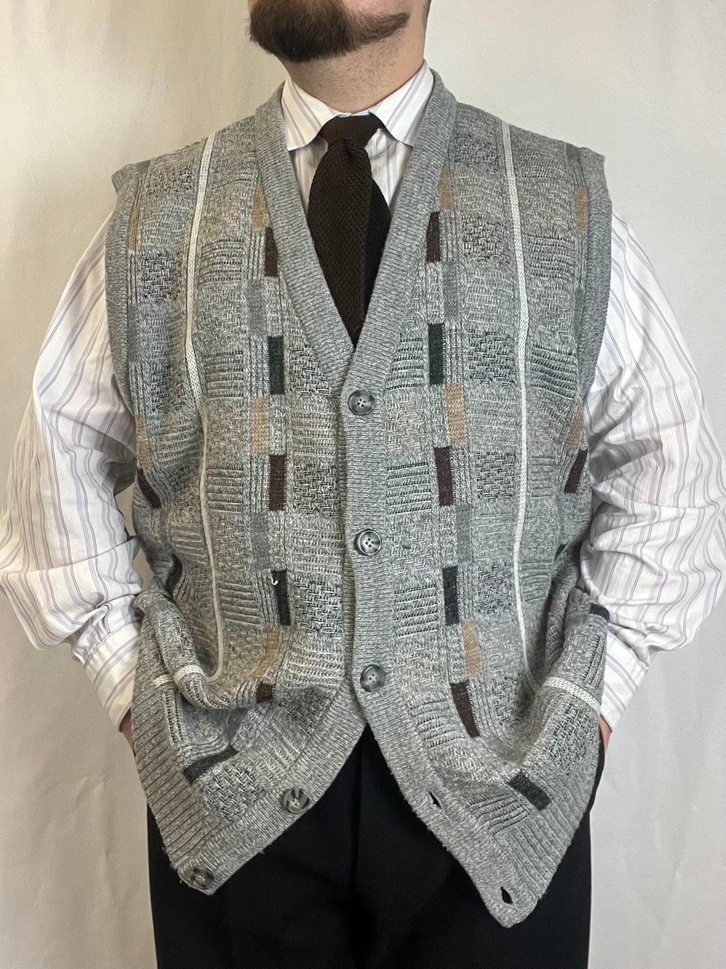 Gilet in maglia anni ‘80 tg. XXL-3XL