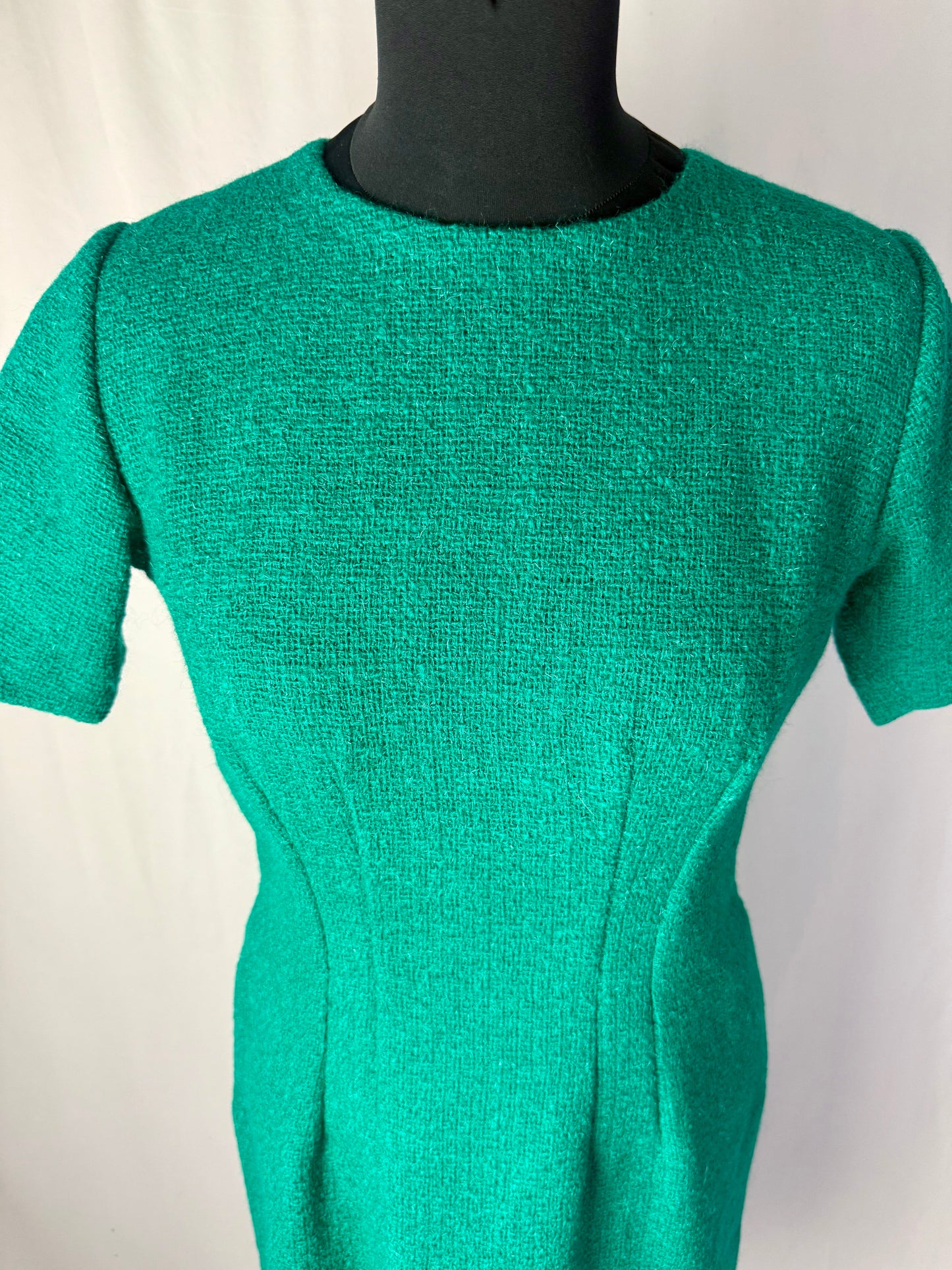 Tailleur giacca + abito in bouclé di lana anni ’60 sartoriale - TG. 40/42