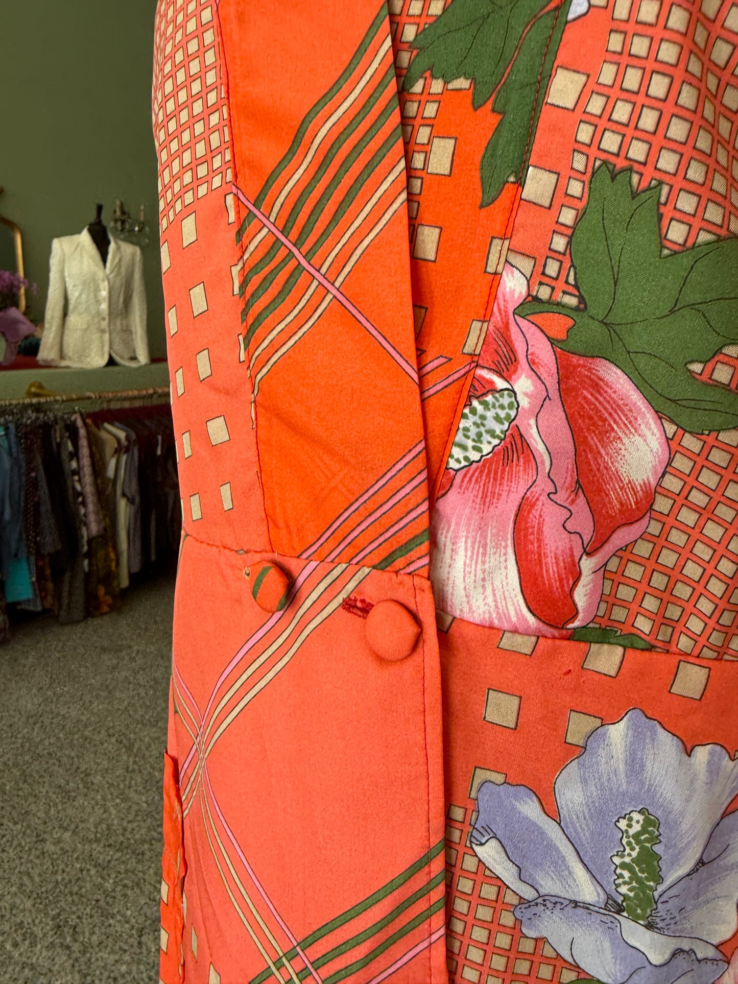 Kimono/Vestaglia Vintage Anni ’70 con Stampa Floreale