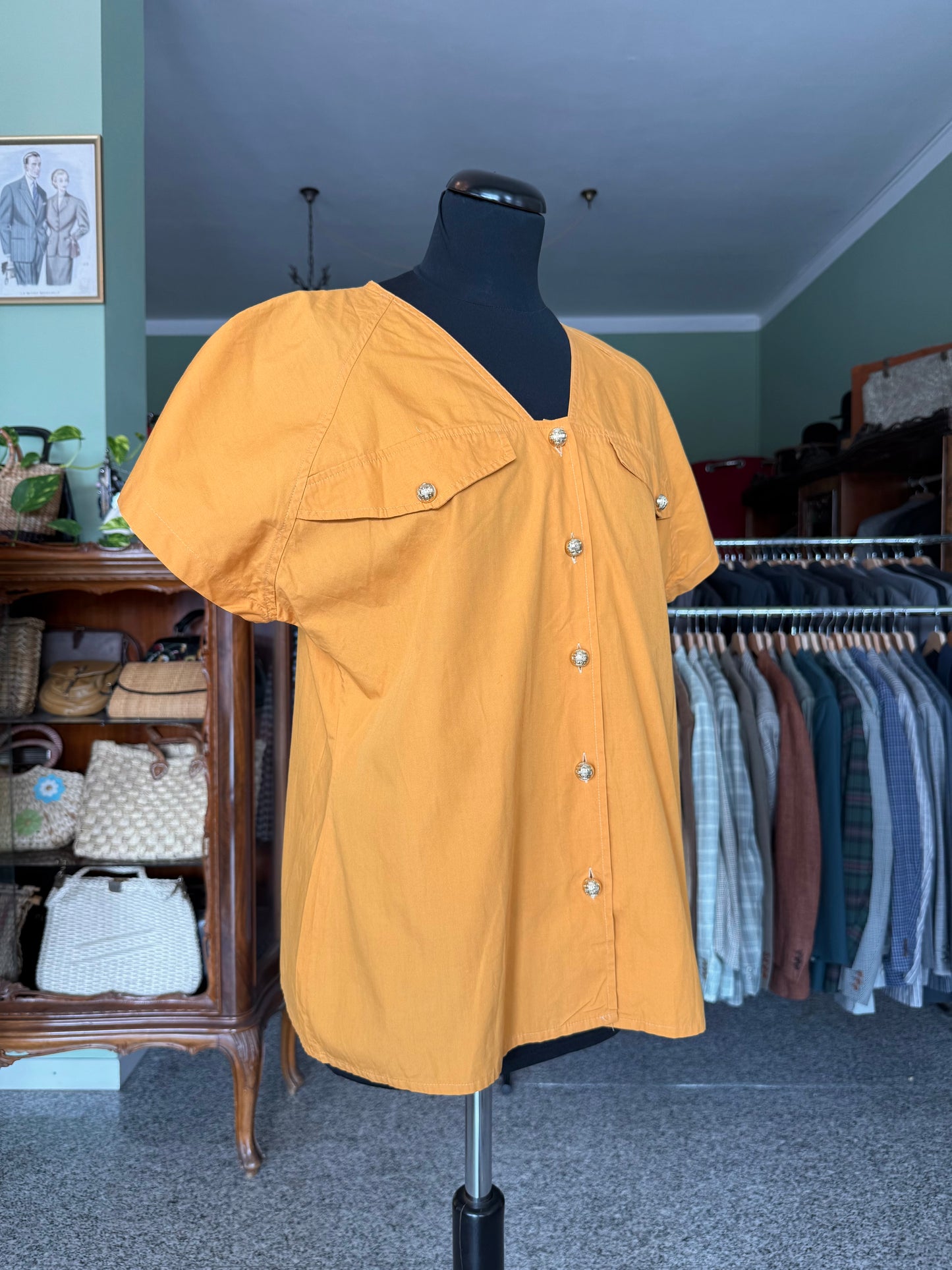 Camicia giallo ocra in cotone - TG. 46 circa