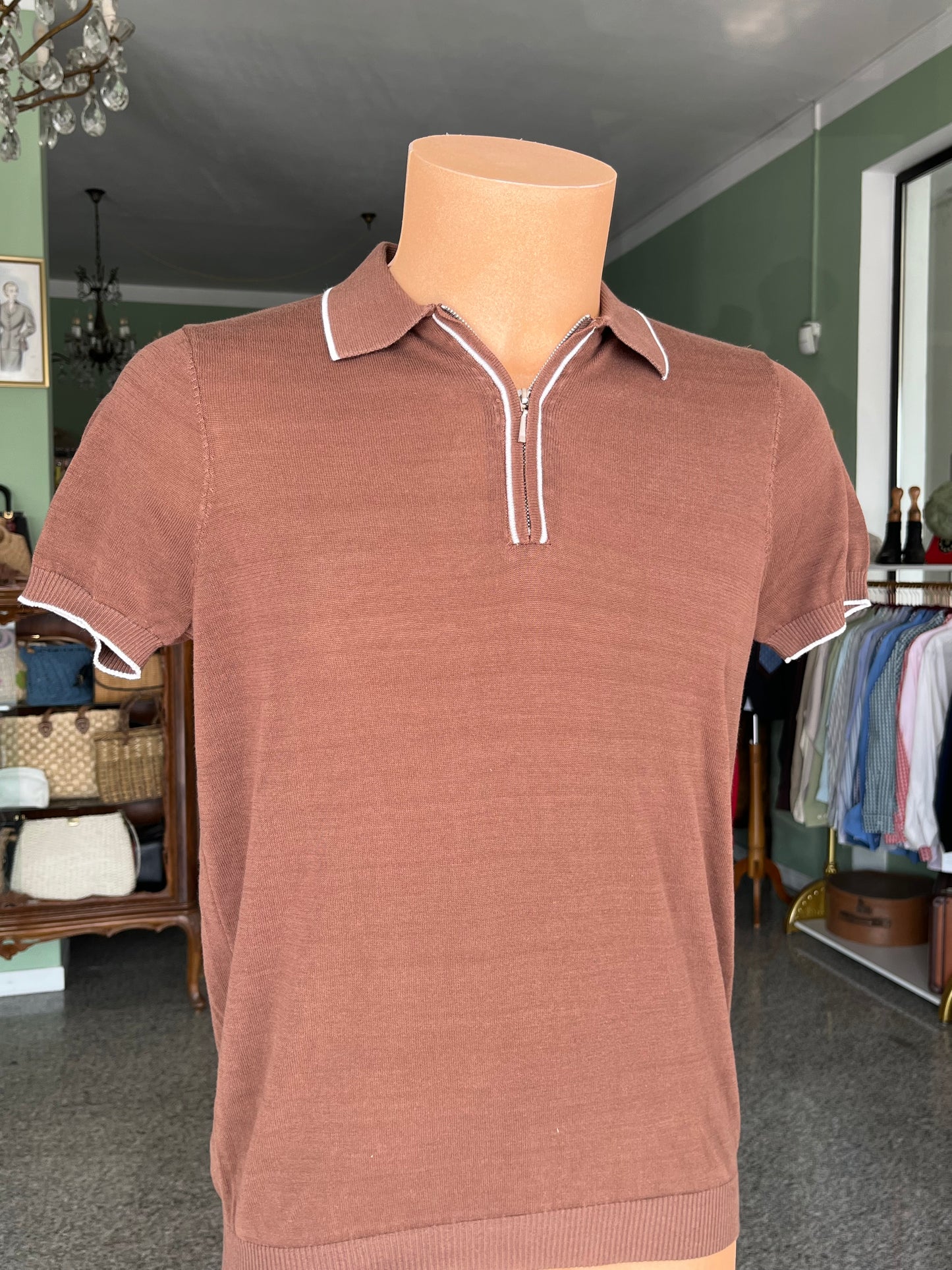 Polo a maniche corte cotone/lino tg. 54