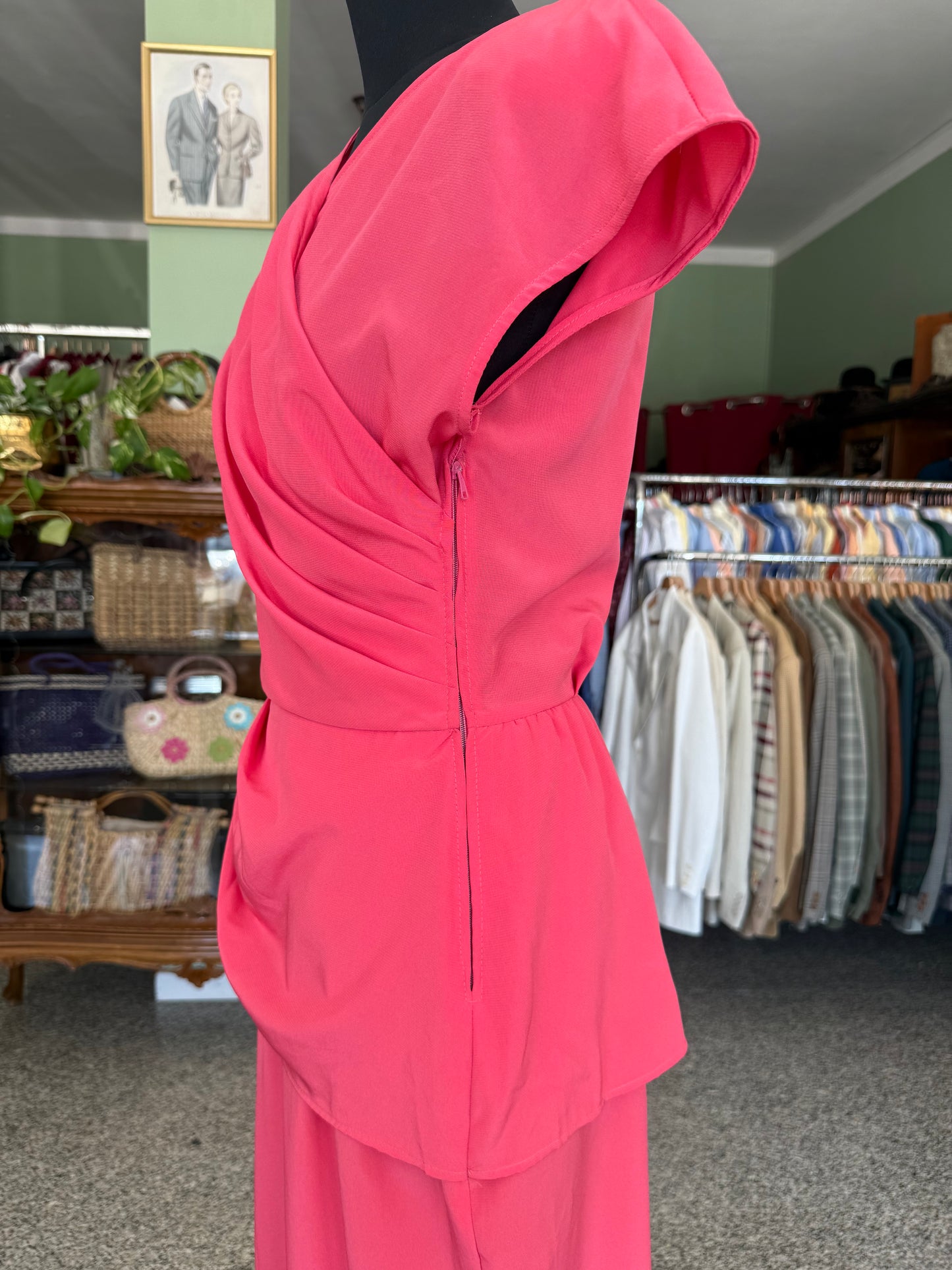 Abito con peplum color magenta - TG. 40/42