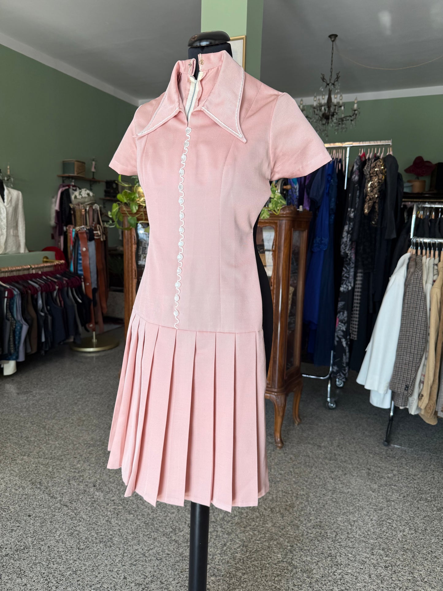 Abito rosa anni ’70 alla Garçonne - TG. 38