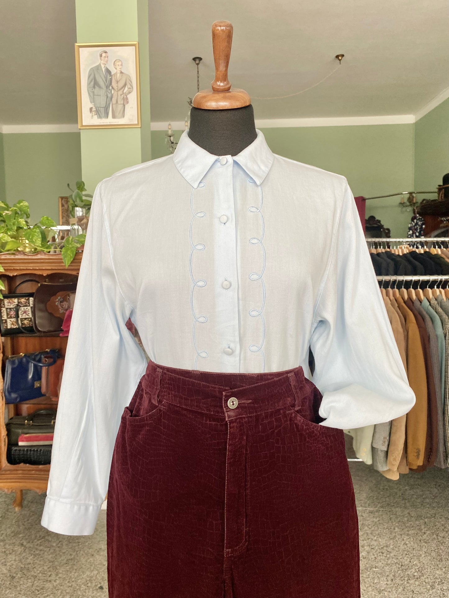 Camicia azzurra in 100% cotone - TG. 40/42