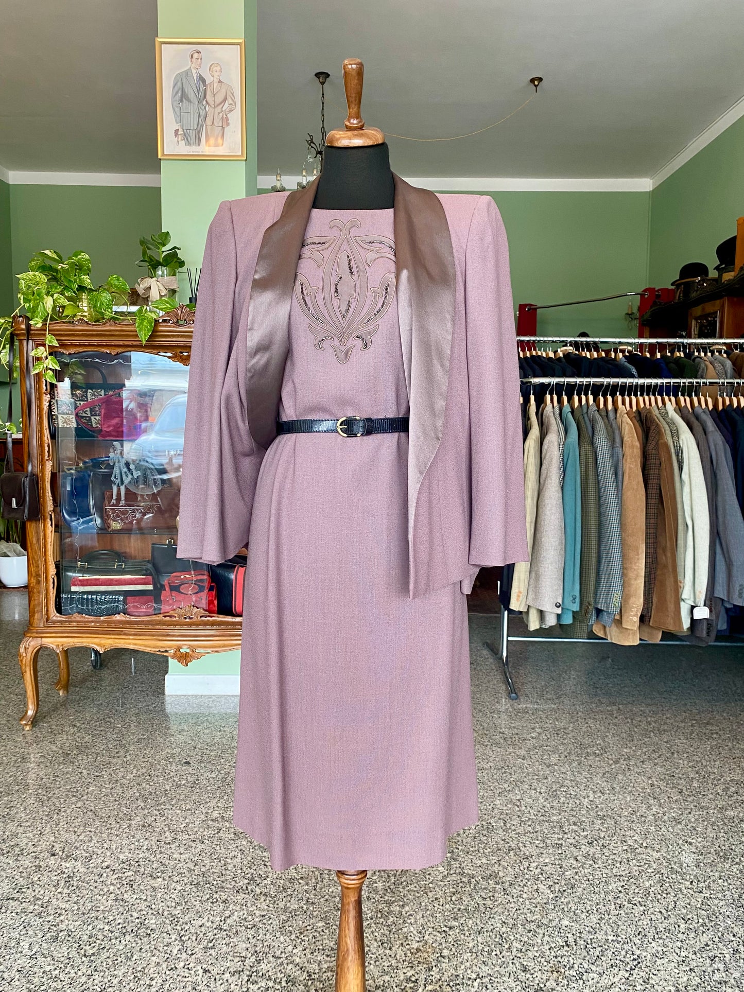 Completo abito + giacca glicine - TG. 46 circa