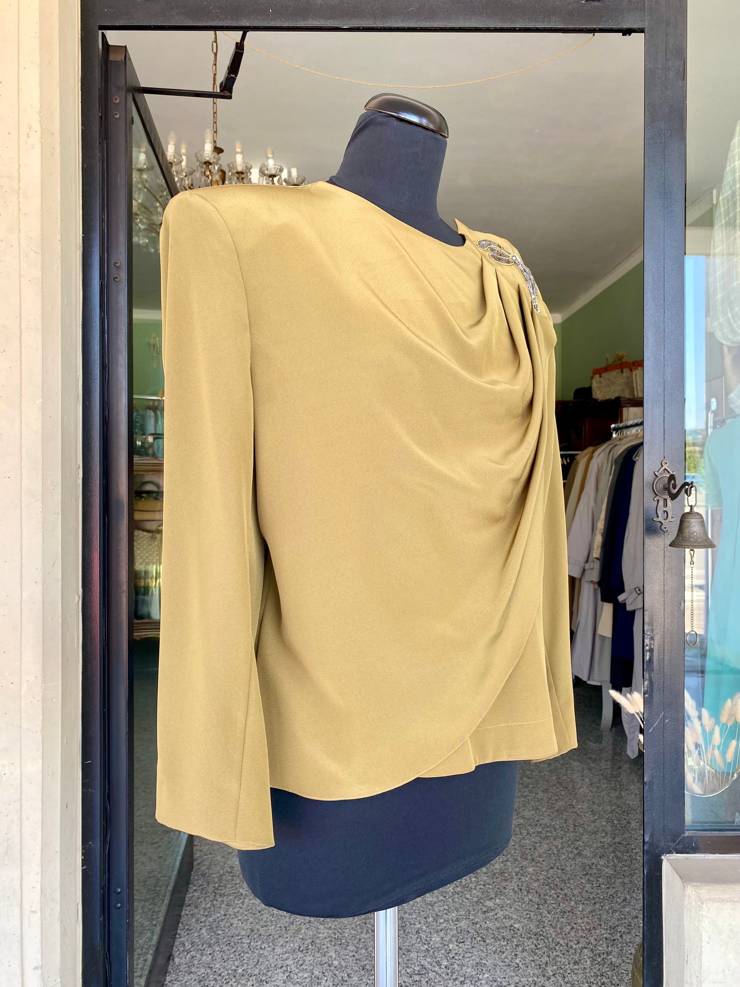 Blusa elegante verde oliva - TG. 46