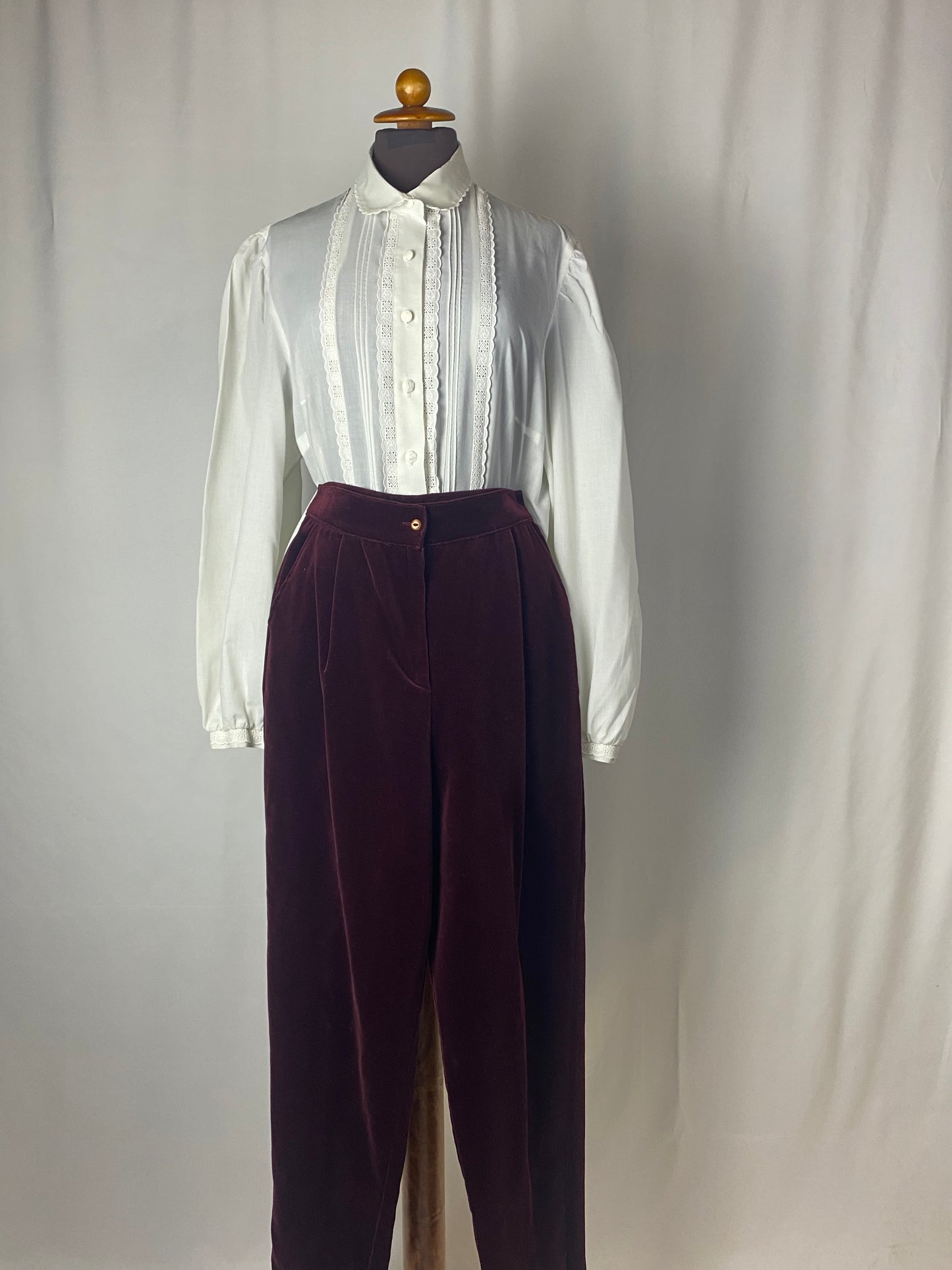 Pantaloni in velluto Borgogna - TG. 38