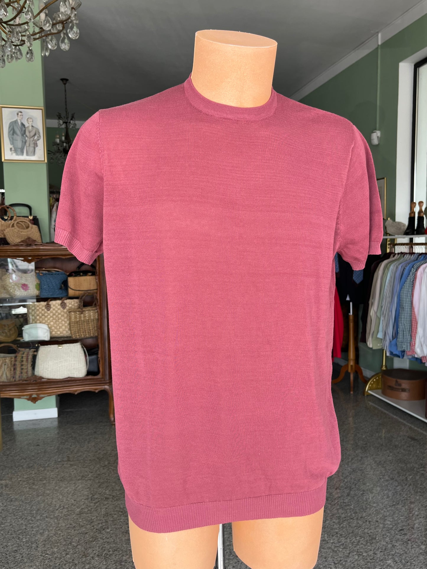 T-shirt a maniche corte cotone/lino tg. 52