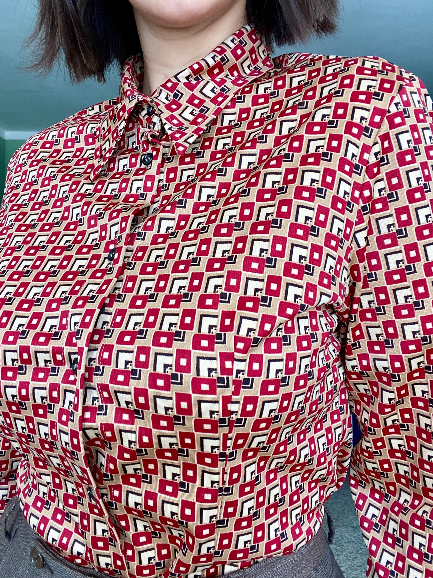 Camicia anni ‘70 stampa optical - TG. 38/40