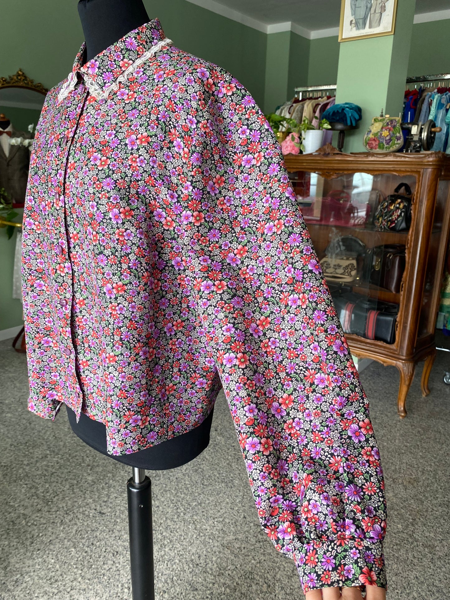 Camicia anni ‘70 stampa floreale - TG. 44 circa
