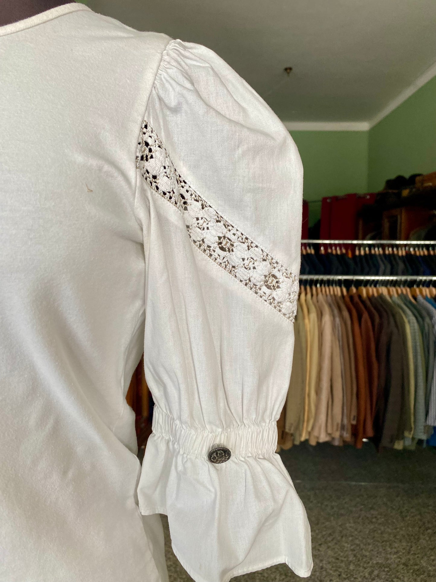 Blusa tirolese in cotone - TG. 38/40