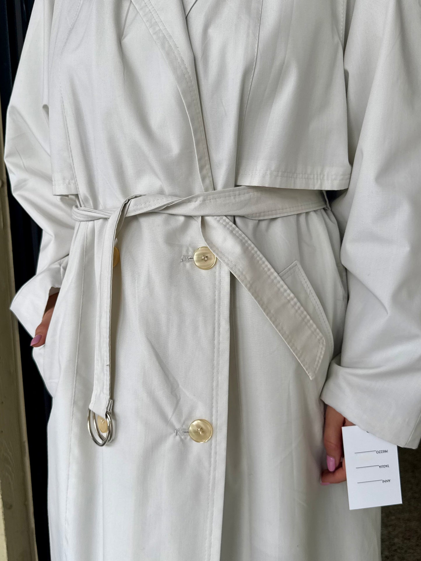 Trench classico colore bianco ghiaccio con cintura - TG. 42 - 48