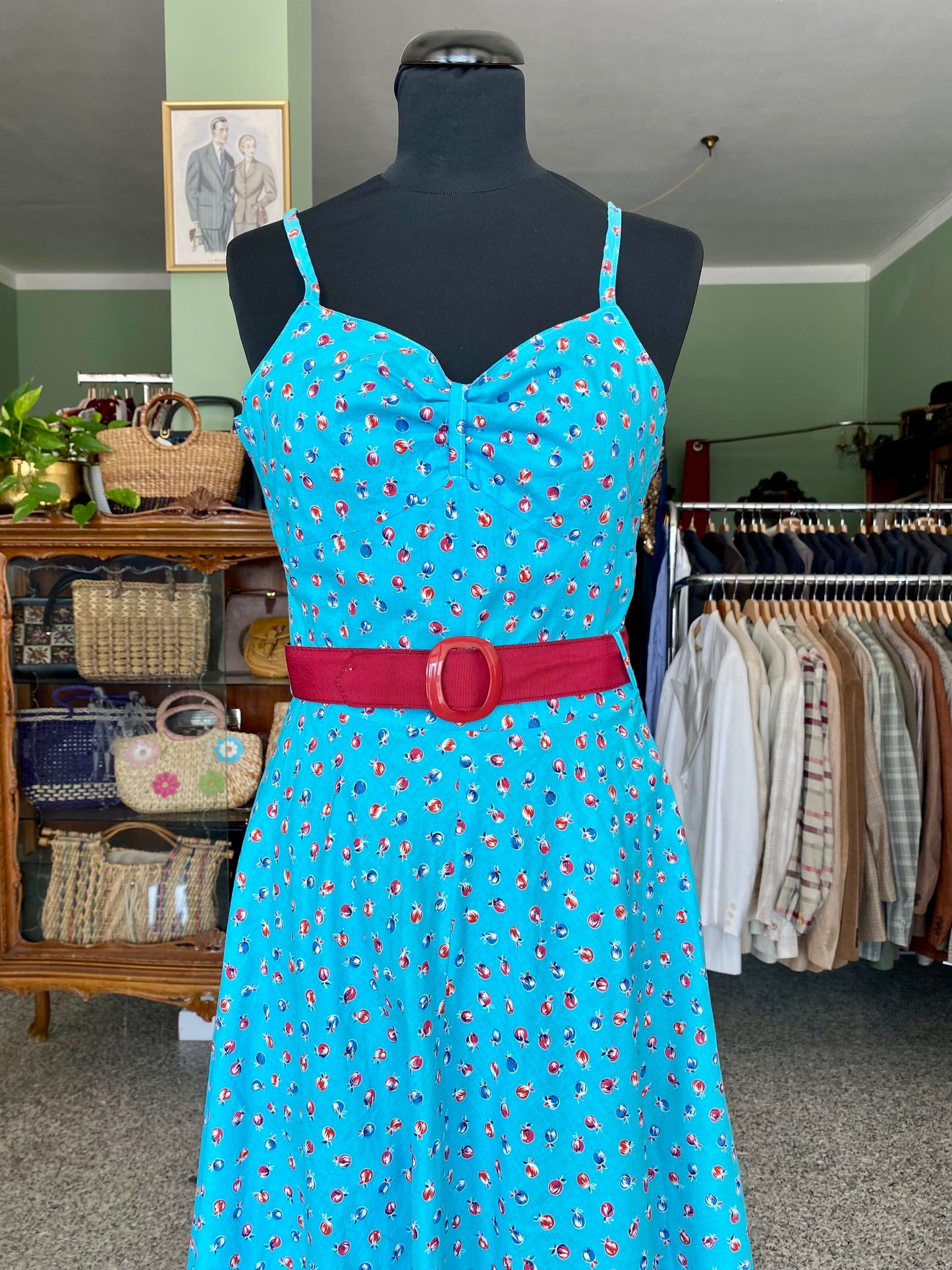 Cherry Bomb – Abito anni '70 in cotone stampato - TG. 36/38