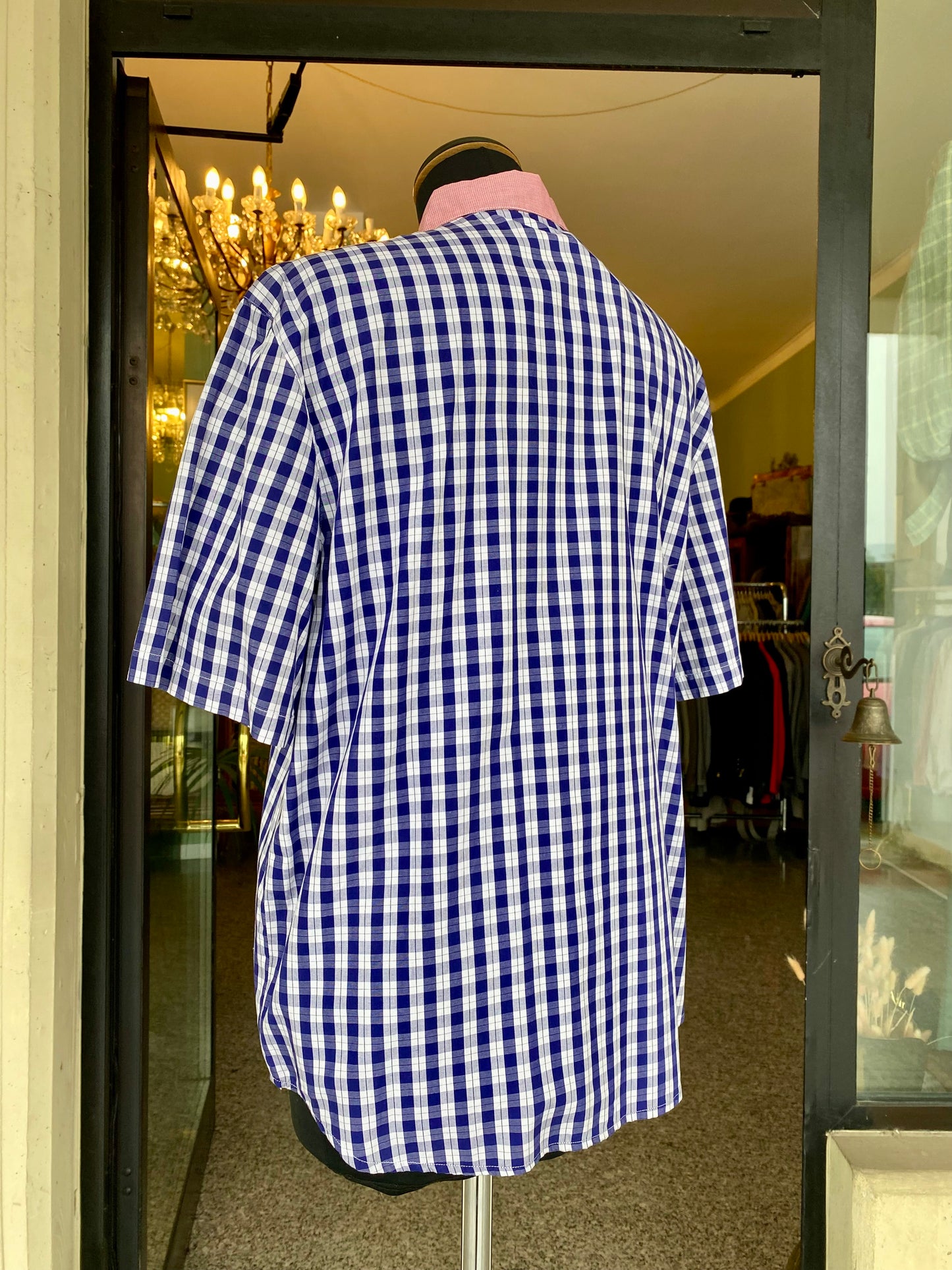 Camicia in cotone a quadretti con ricami - TG. 42 circa