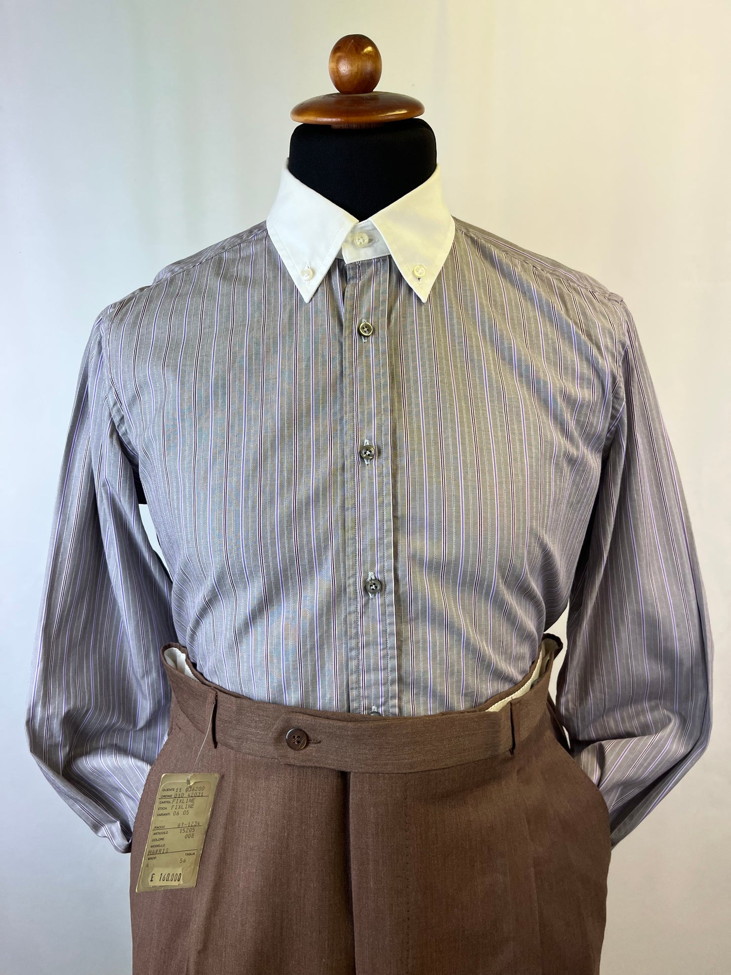 Camicia a righe collo a contrasto tg. M-L