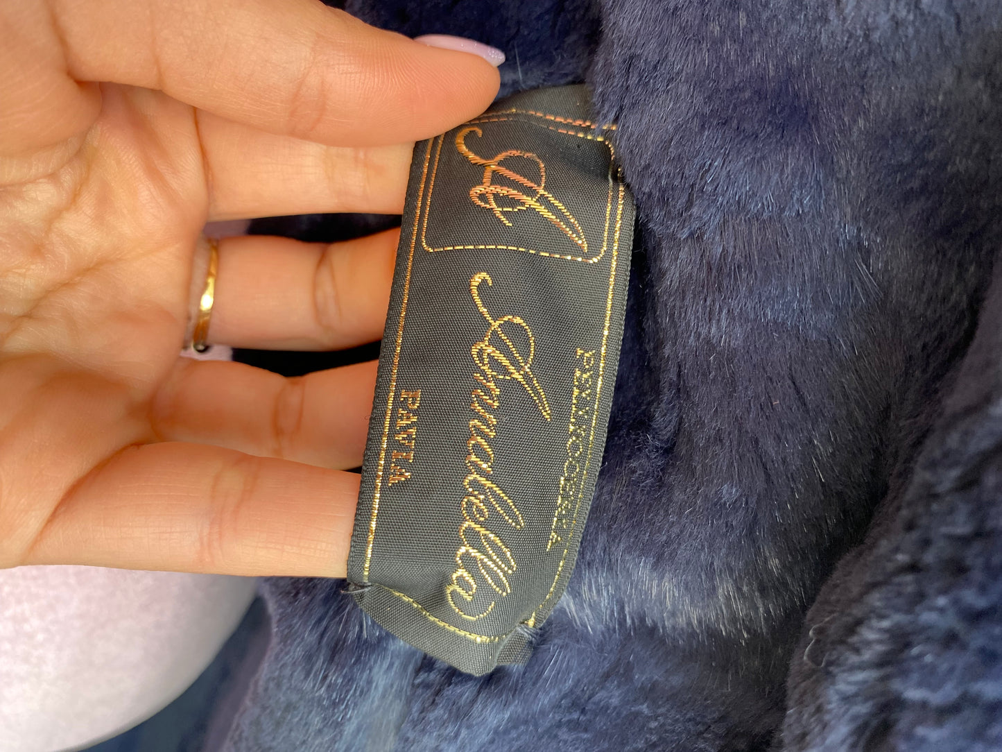 Trench blu con fodera in eco pelliccia - Per Roberta