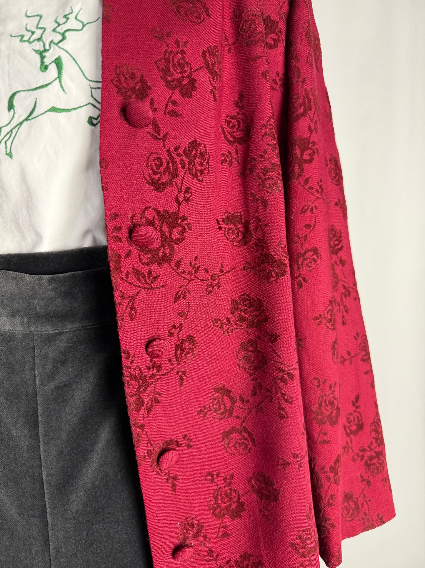 Giacca sartoriale con rose in velluto - TG. 46