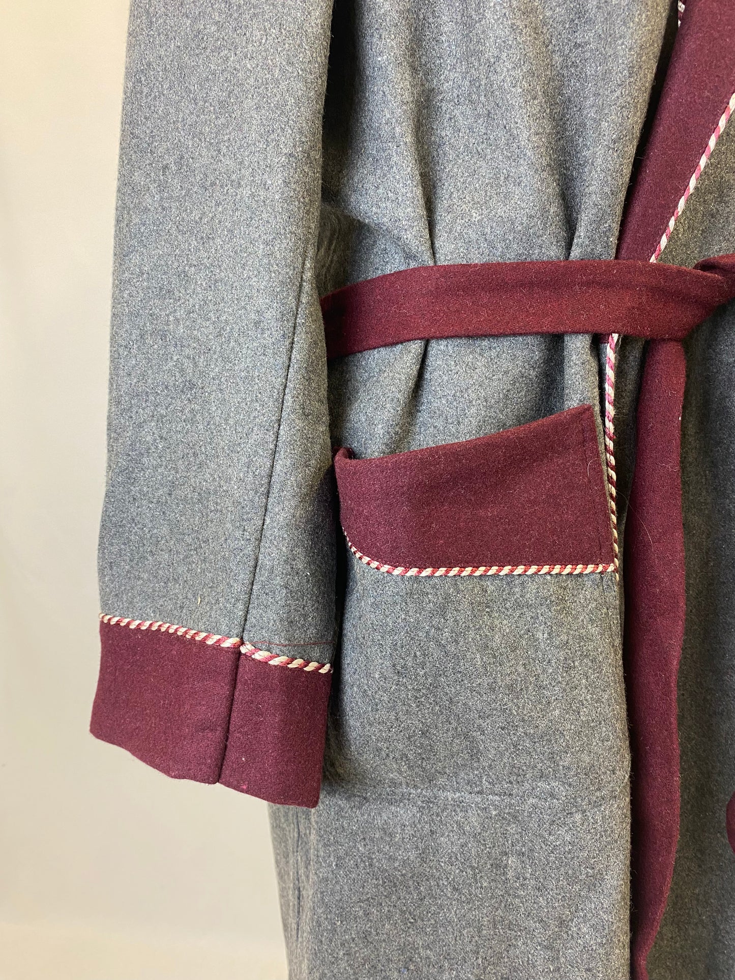 Vestaglia da camera grigia e borgogna XL-XXL