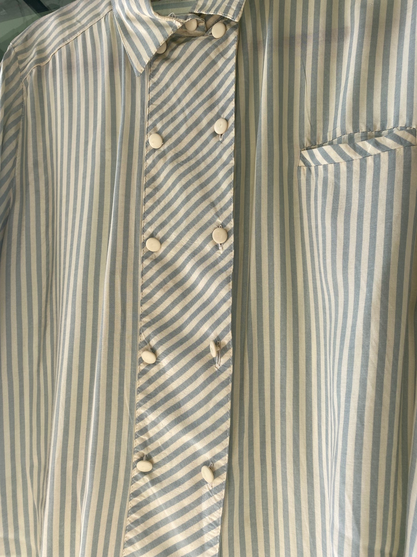 Camicia a righe panna e celeste - TG. 44/46