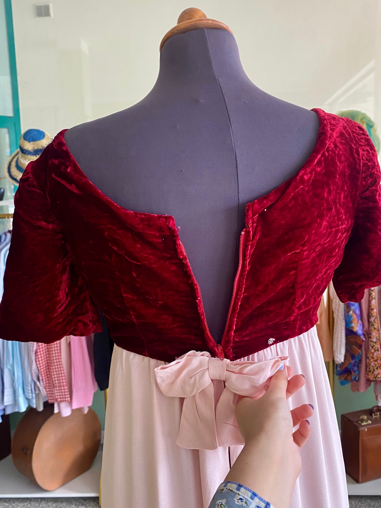 Abito anni ‘70 rosa e Borgogna - TG. 38