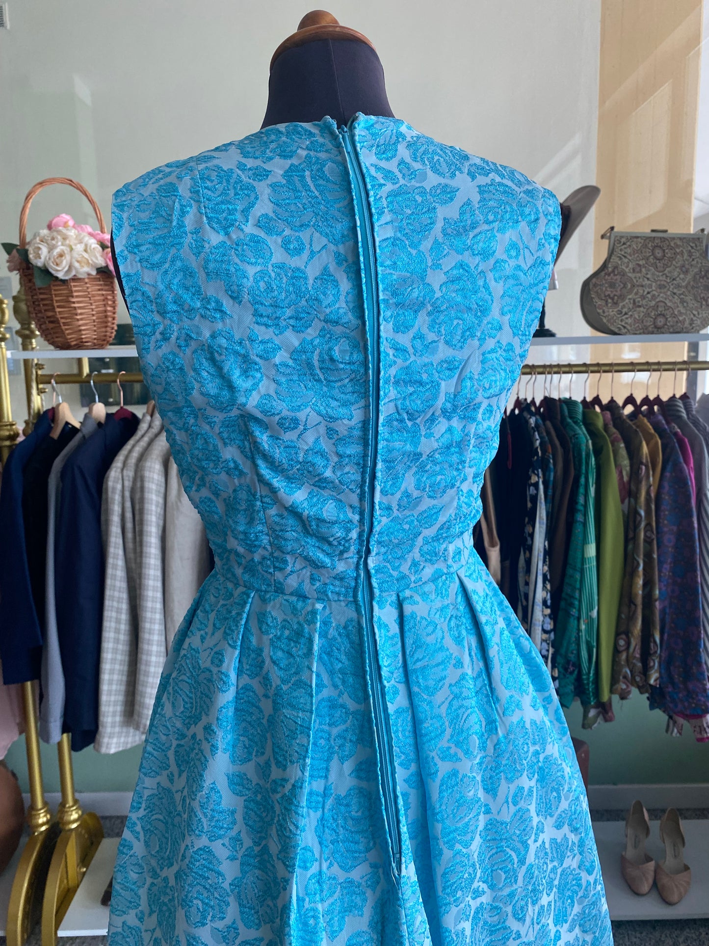 Abito in broccato azzurro - TG. 40/42