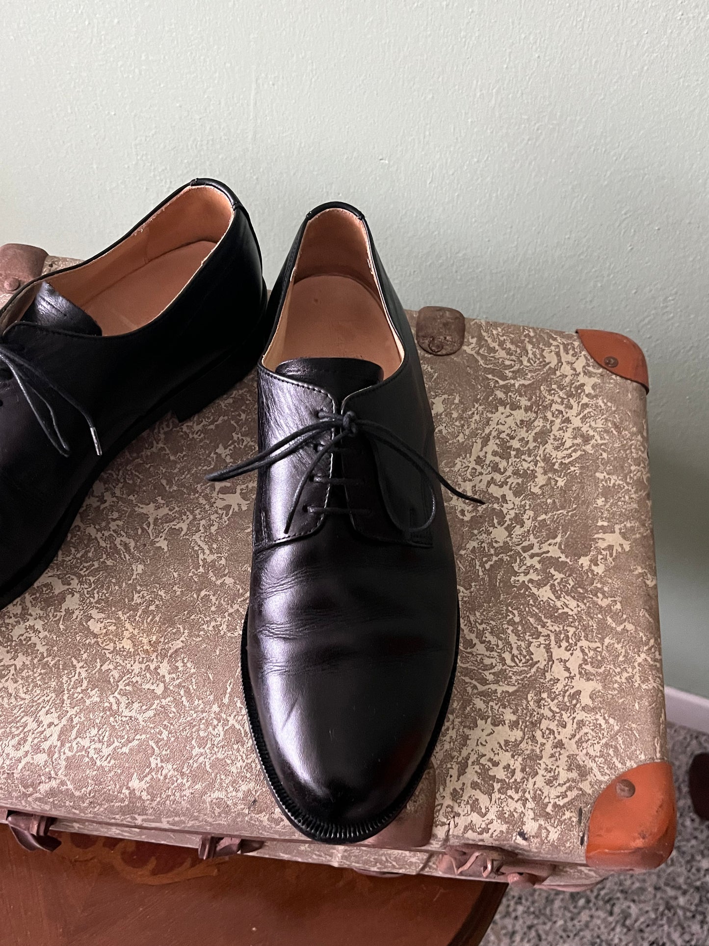 Scarpe derby pelle nera tg. 42-43.