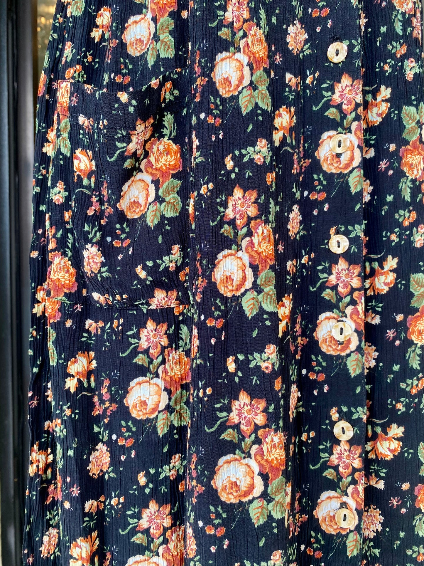 Abito estivo anni ’90 in viscosa – Spalline sottili e fantasia floreale vintage - TG. 38/40/42