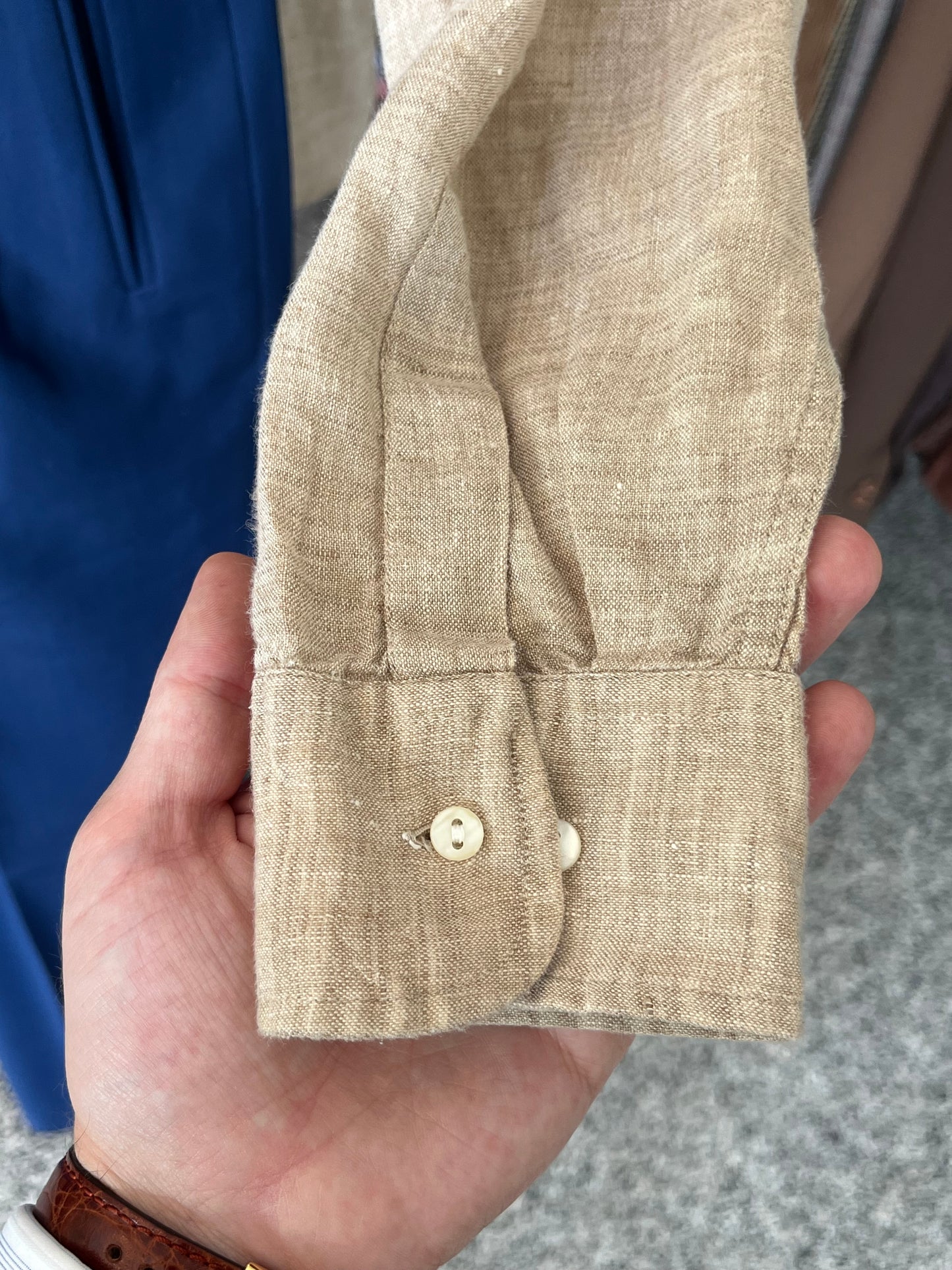 Camicia puro lino button-down tg. M-L