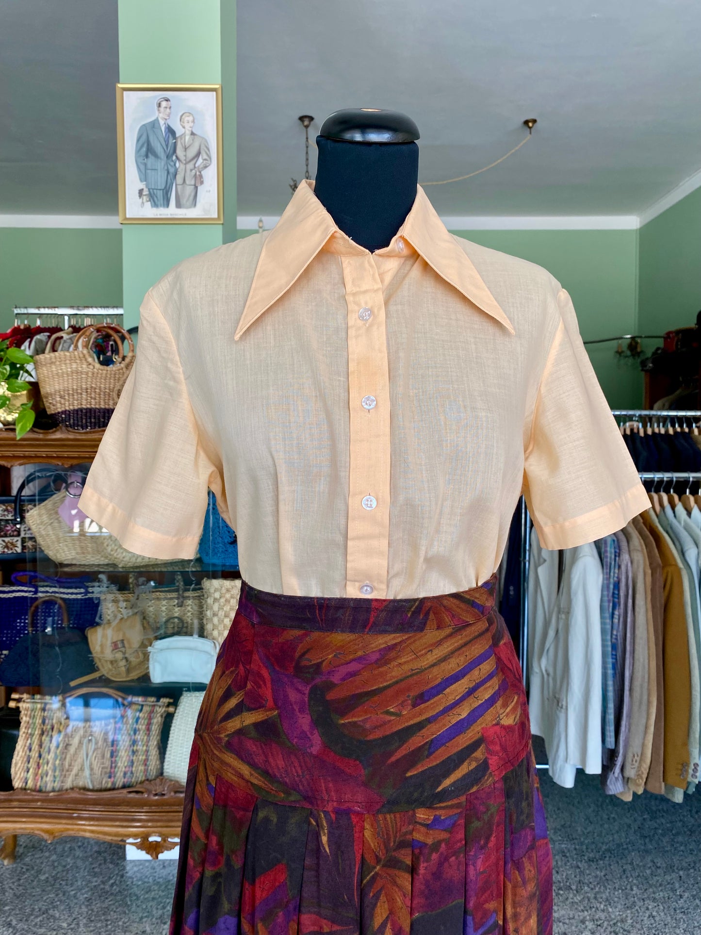 Camicia anni ‘70 color pesca - TG. 44/46