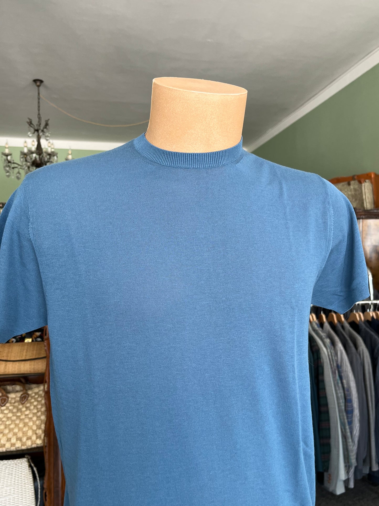 T-shirt a maniche corte cotone/lino tg. 48