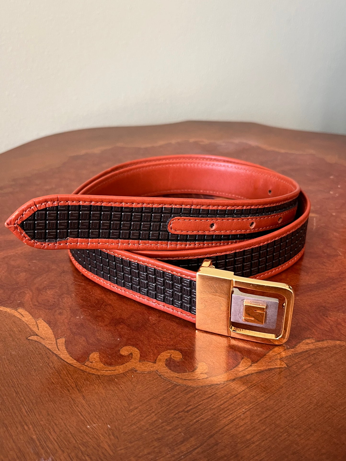 Cintura in pelle monogramma
