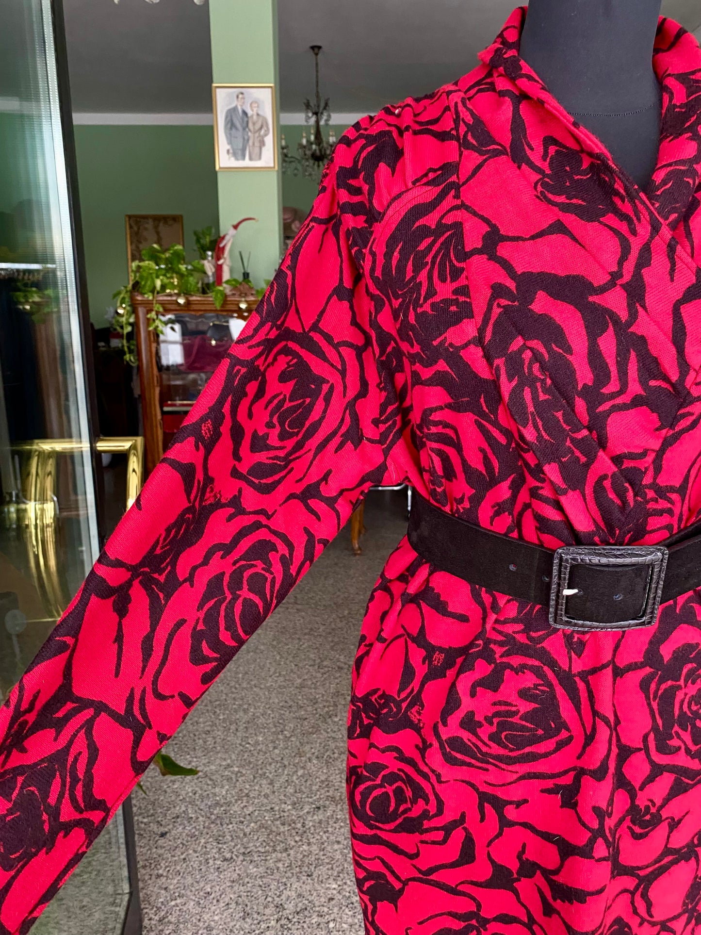 Abito in maglia di lana con rose - TG. 40/42/44