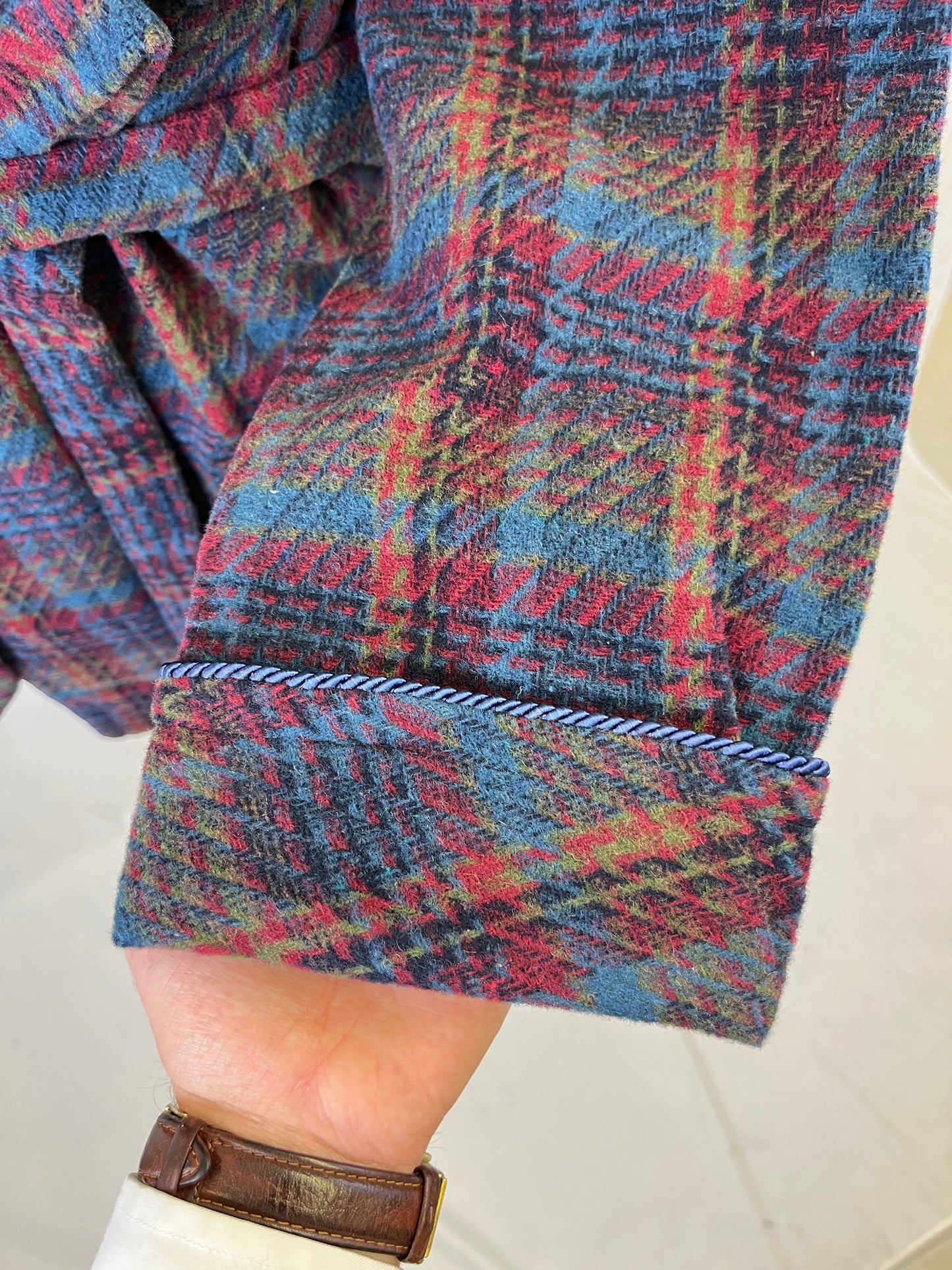 Giacca da camera blu e borgogna L-XL