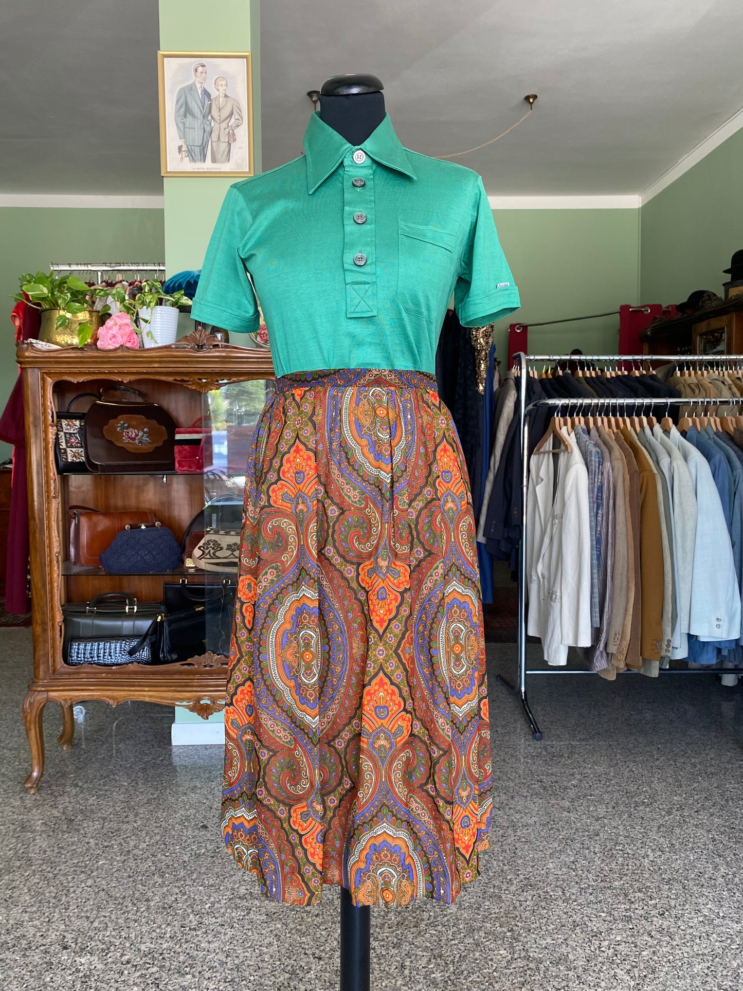 Gonna in seta fantasia Paisley - TG. 38